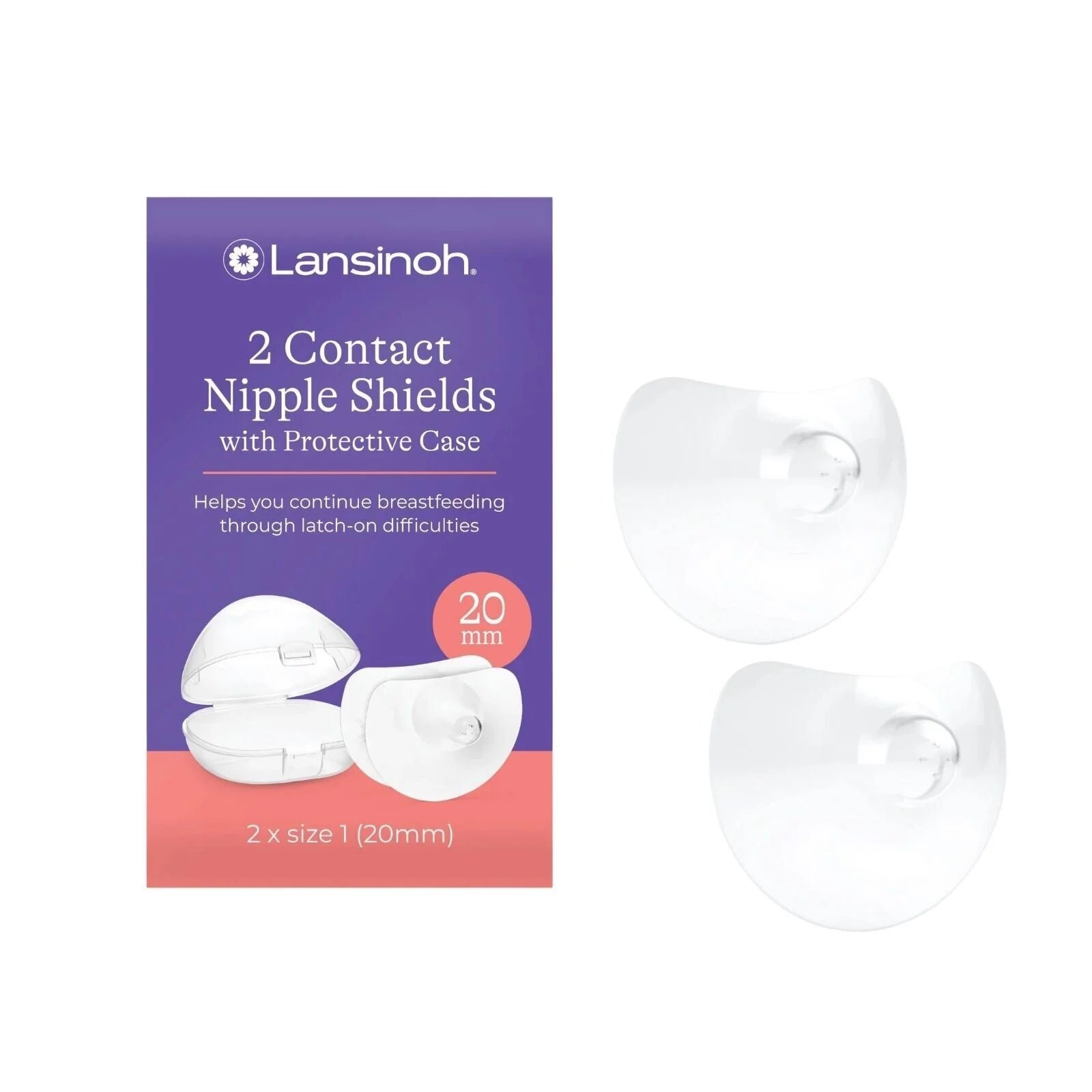 Lansinoh Pack of 2 20 mm Silicone Contact Nipple Shields