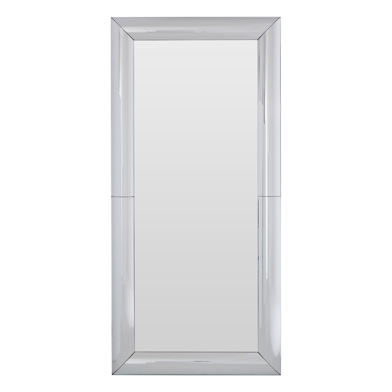 Orsina Petillo Thick Frame Large Rectangular Wall Mirror - Silver