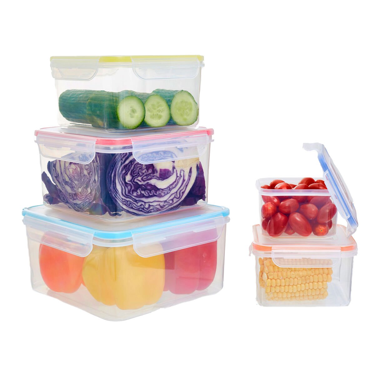 Orsina Herrela 5 Piece Square Food Containers with Airtight Lids