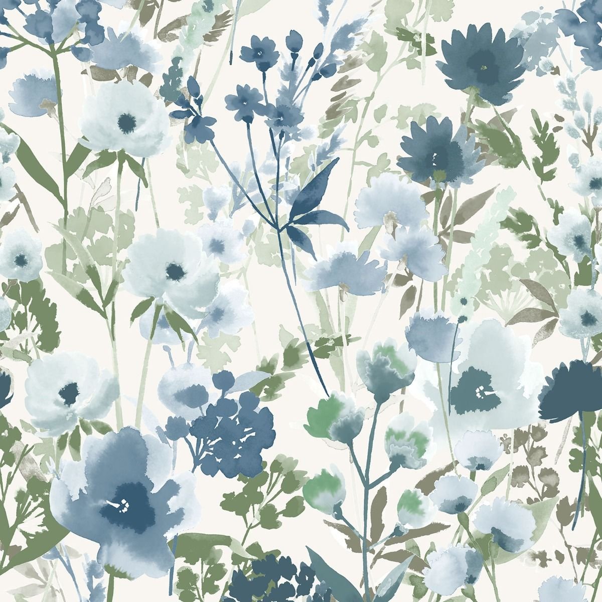 Muriva Catherine Lansfield Countryside Floral Wallpaper - Blue