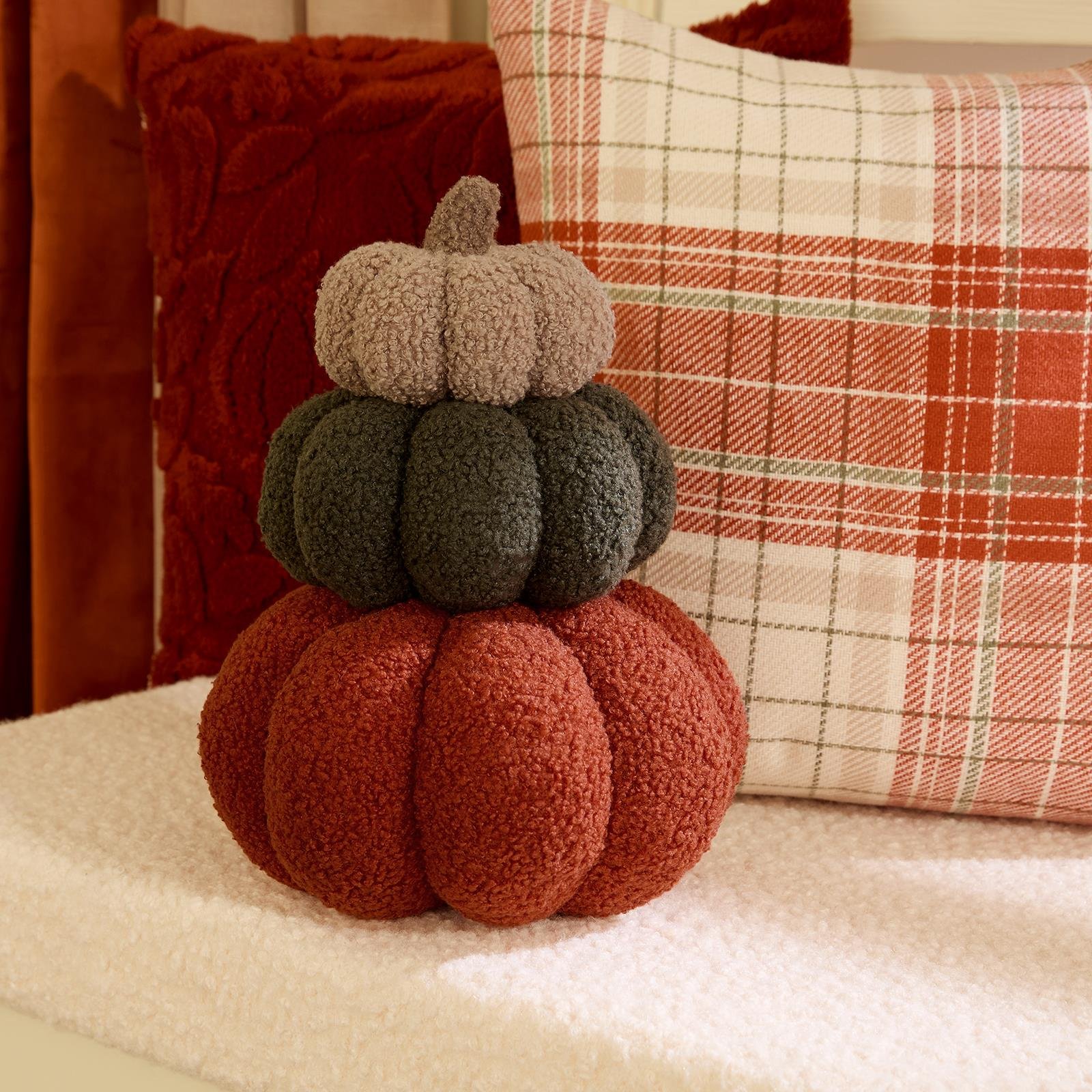 OHS Pumpkin Stack Shaped Cushion - Multi