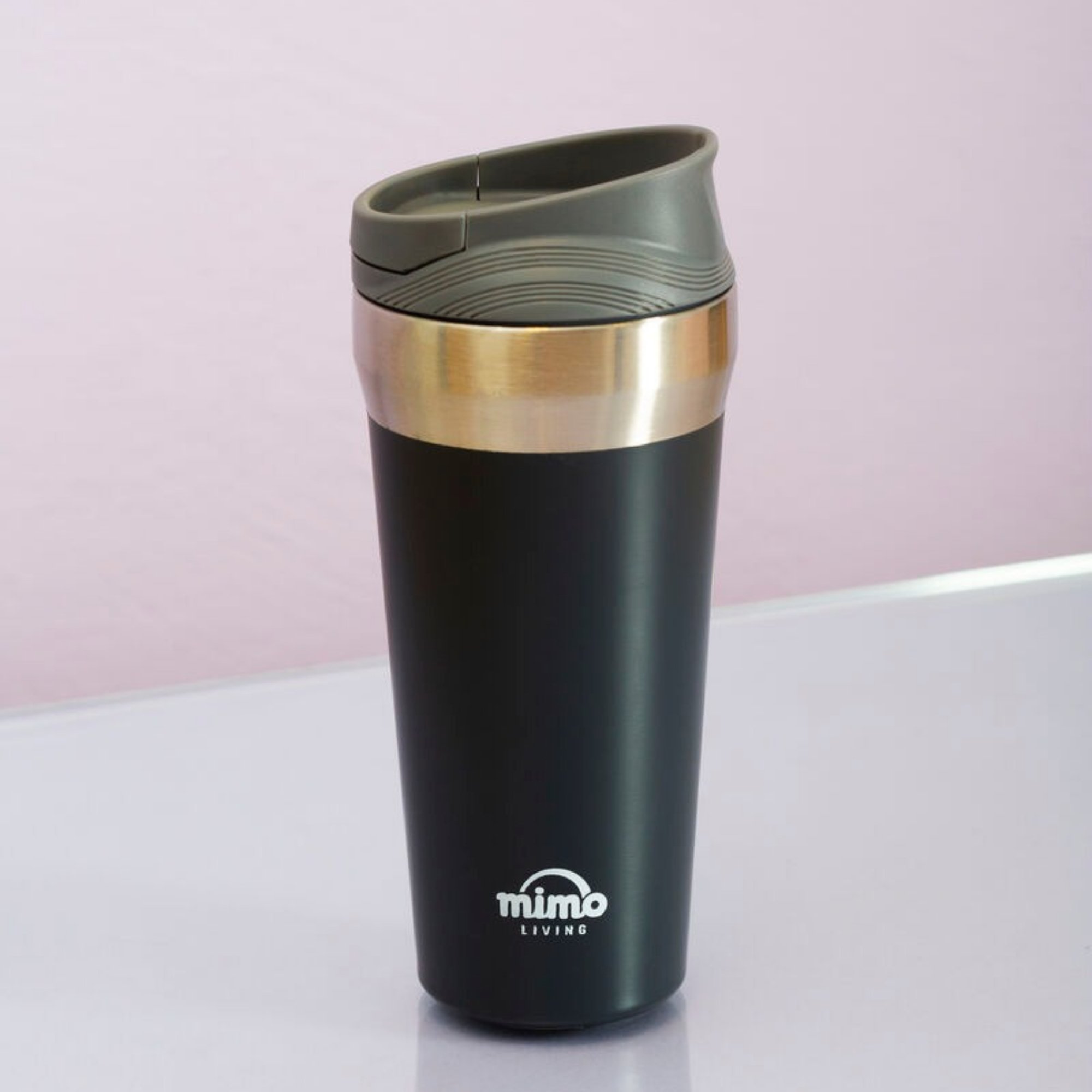 Orsina Mimo 380ml Travel Mug – Black and Silver