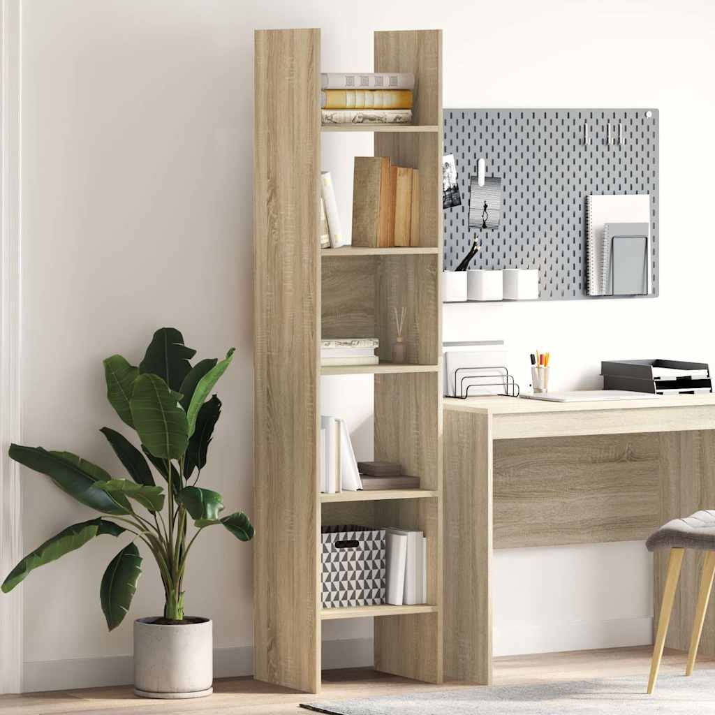 Walplus Engineered Wood Book Cabinet - Light Oak - 40 x 35 x 180 cm