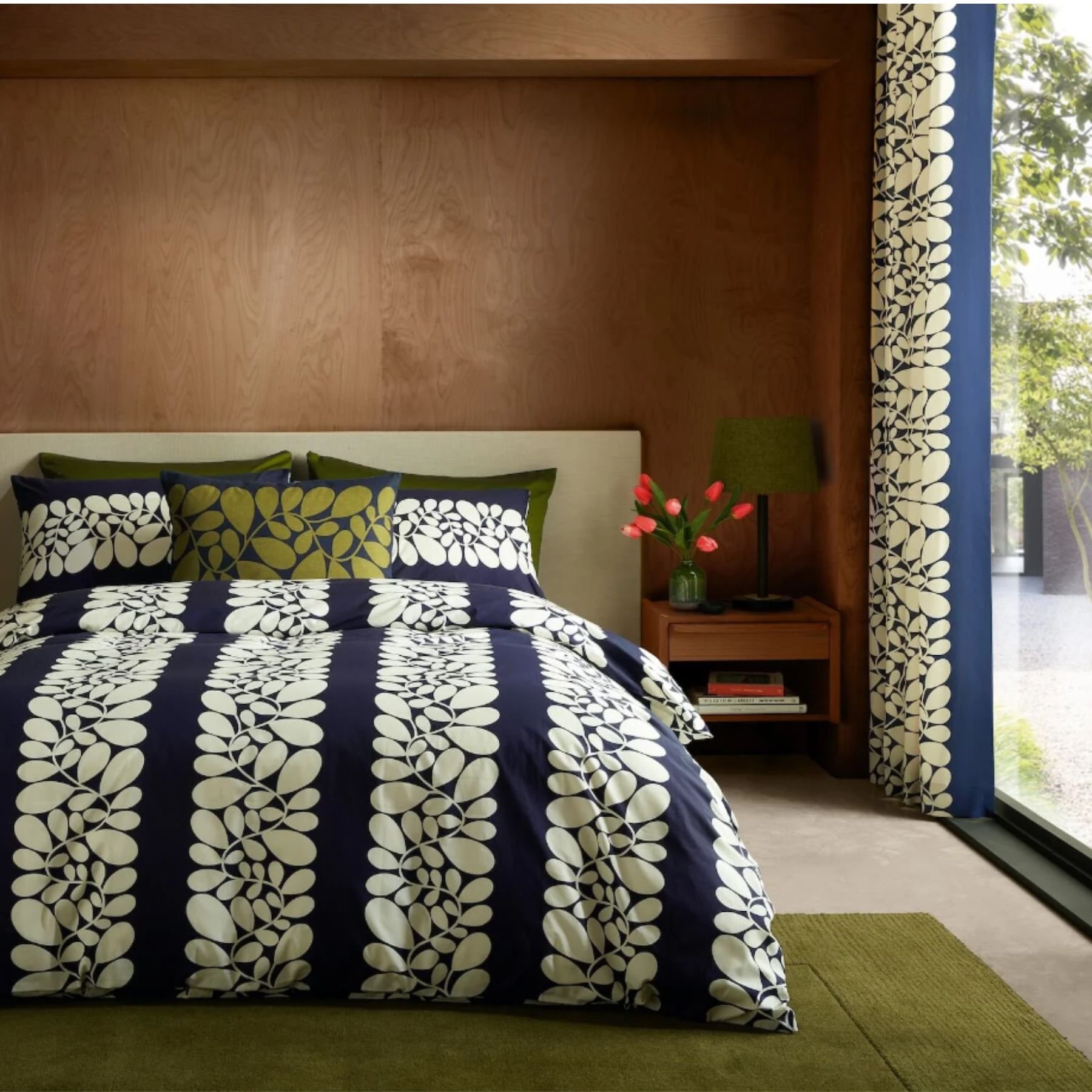 Orla Kiely Sycamore Stripe Navy Duvet Cover Set - Double