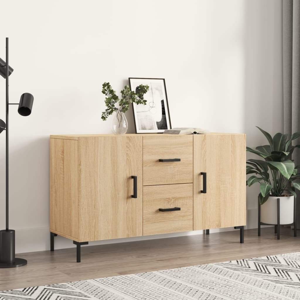 Walplus Engineered Wood Sideboard Cabinet - Sonoma Oak - 100 x 36 x 60 cm