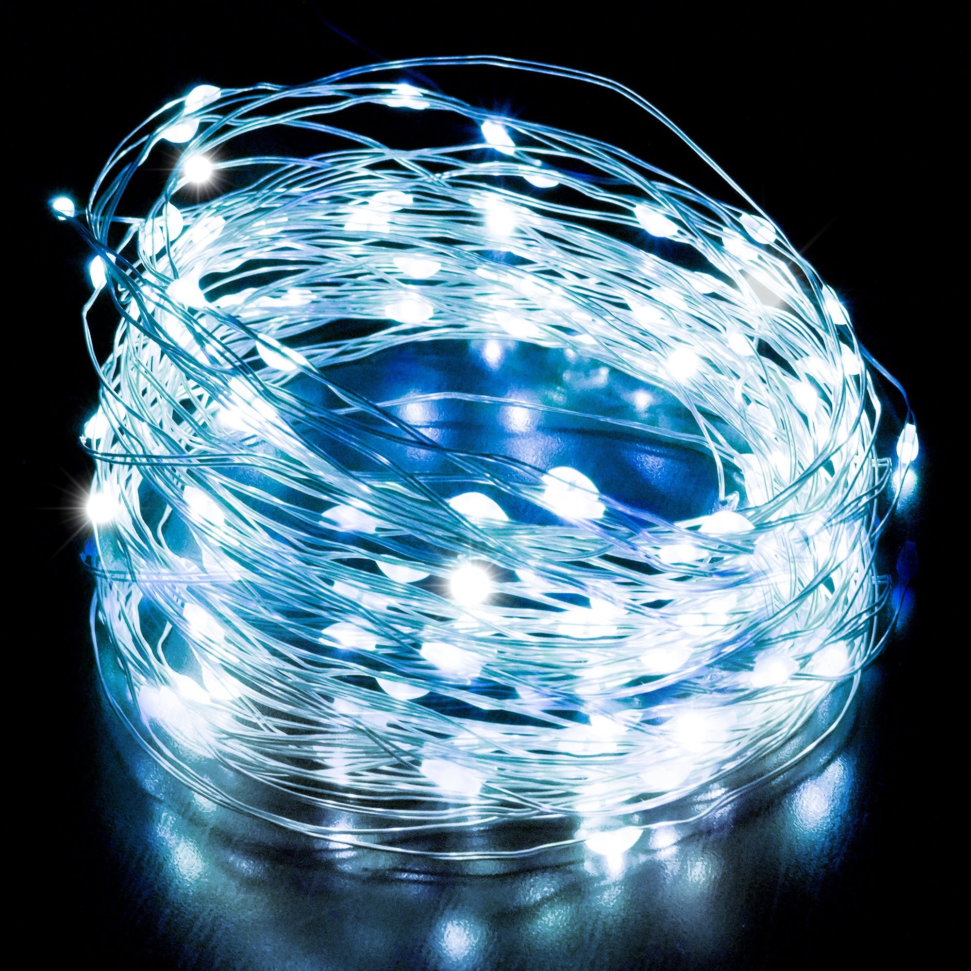 Desiretech Pack of 4 50 LED Battery Operated Copper Fairy Lights - Cool White
