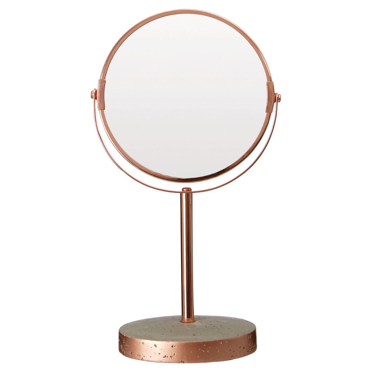 Orsina Neptune Copper Finish Round Swivel Bathroom Mirror – Grey
