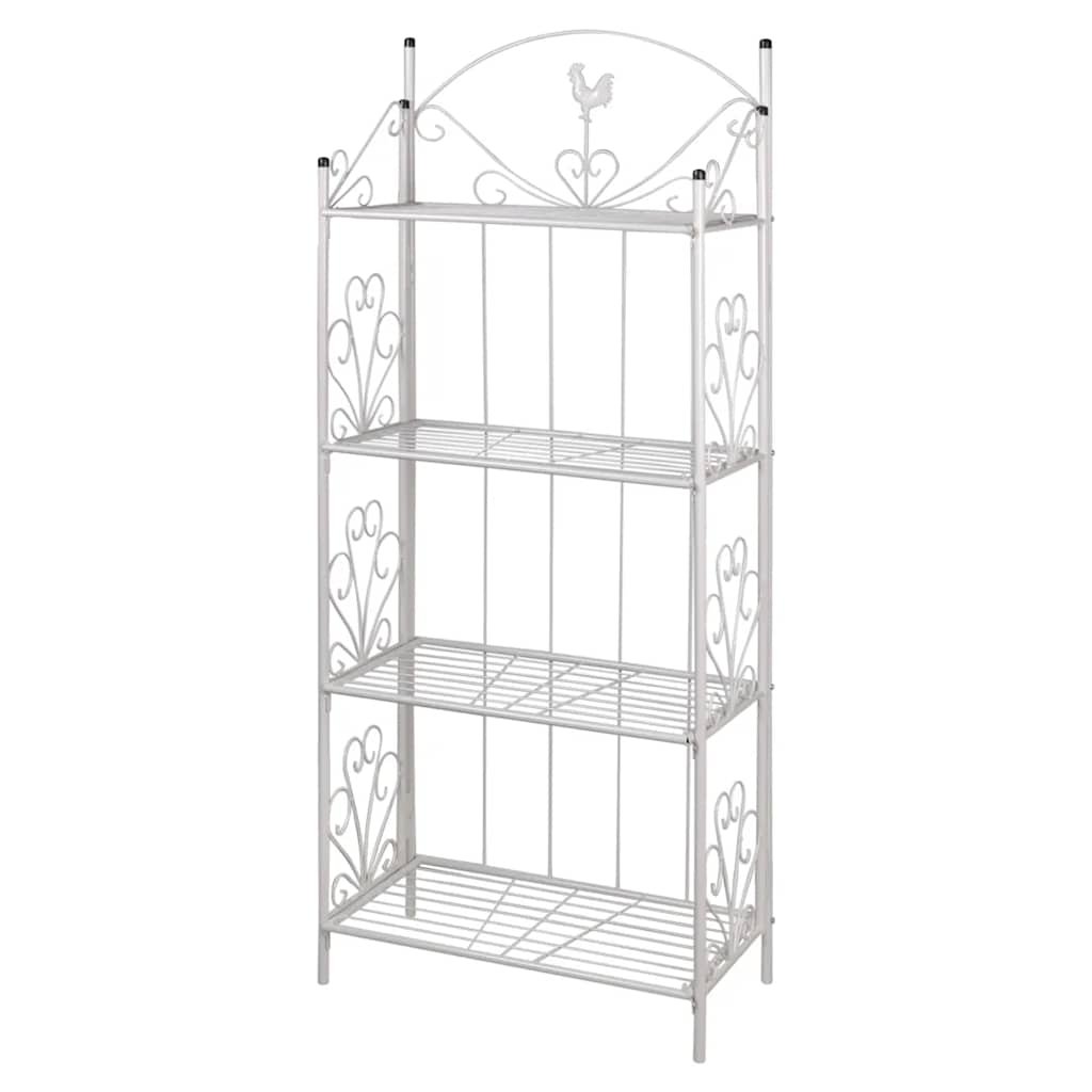 Walplus Square Steel Plant Rack - White - 61.5 x 33 x 153 cm