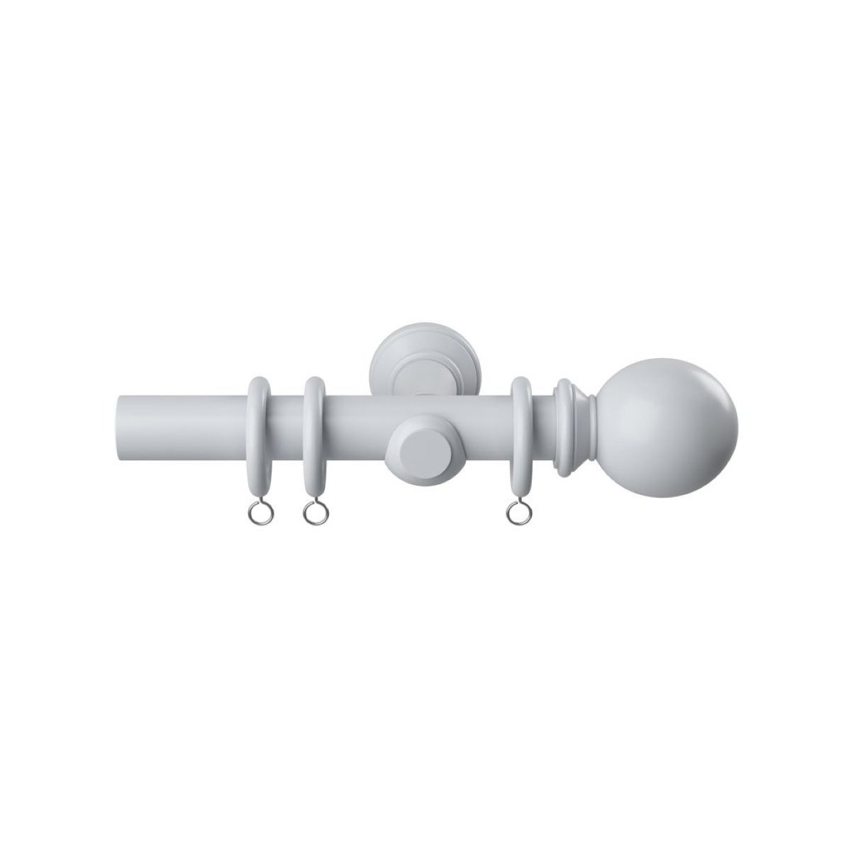 New Edge Blinds 28mm White Premium Wooden Curtain Poles Set - 300cm