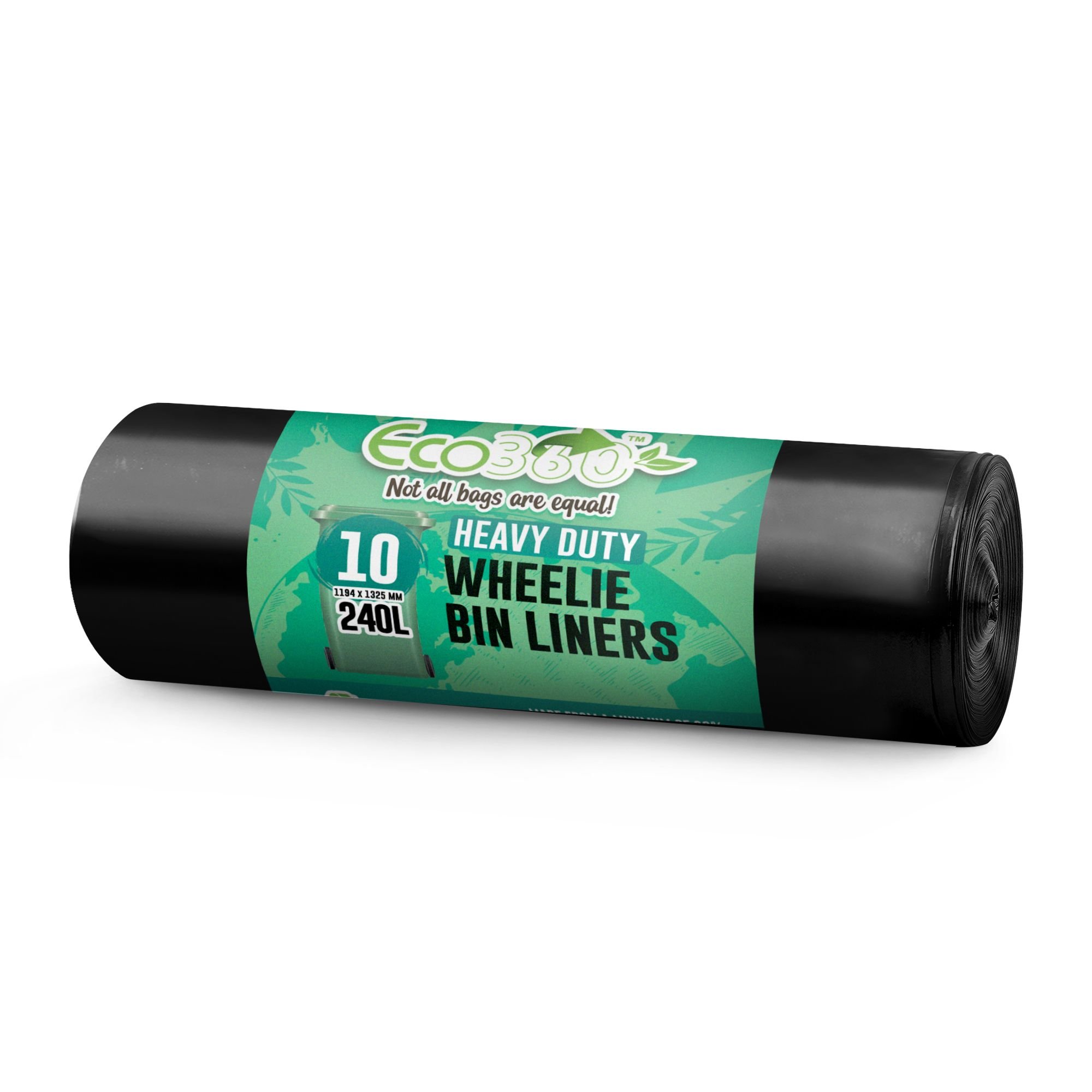 EcoBag Black 240L Heavy Duty Wheelie Bin Liners - Pack of 10