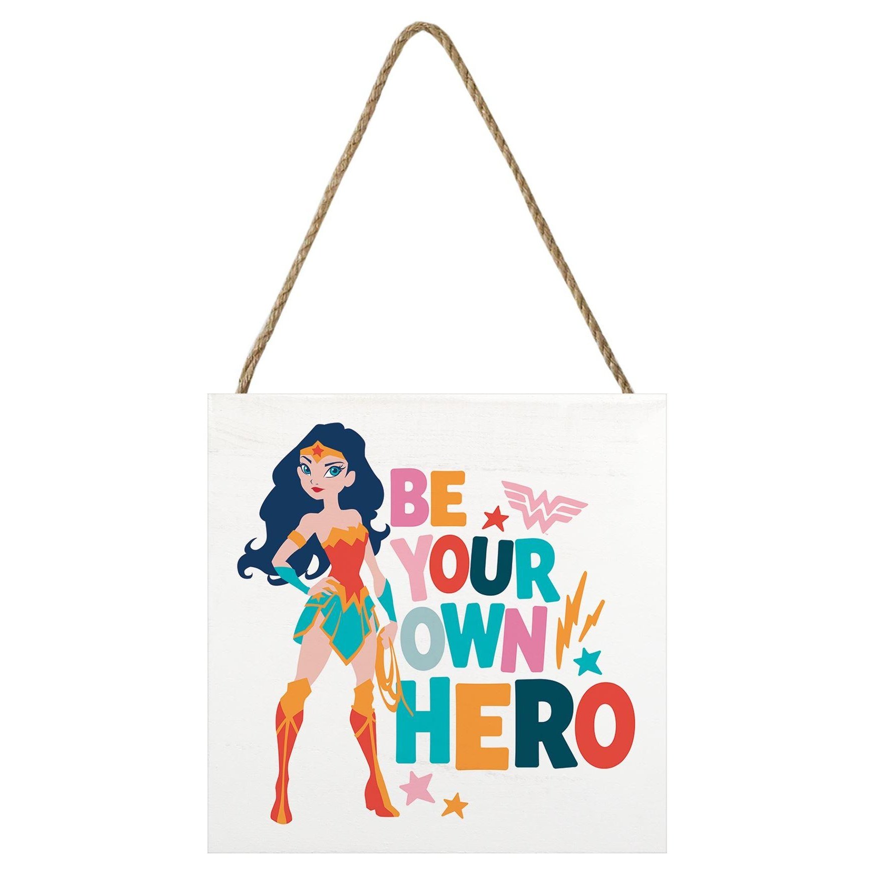 Wonder Woman Be Your Own Hero Wooden Block
