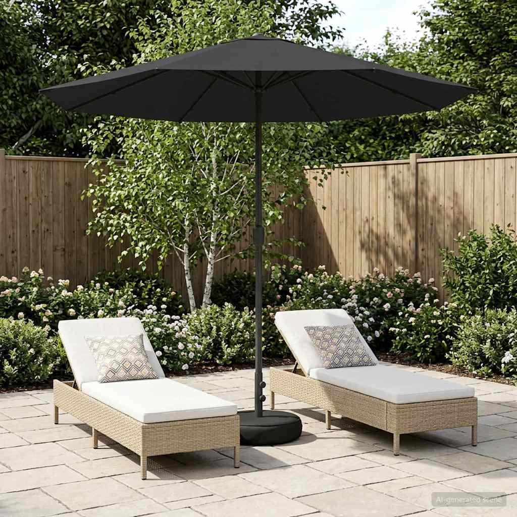 Walplus Rectangular Polyester Garden Parasol - Anthracite - 226 x 226 x 228 cm