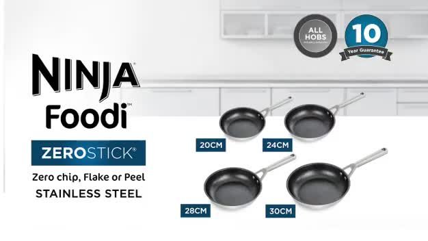  Ninja ZEROSTICK Stainless Steel Cookware 28cm Frying Pan, Long  Lasting, Non-Stick,Induction Compatible Frying Pan, Oven Safe to 260°C,  Cast Stainless Steel Handle C60028UK : Home & Kitchen