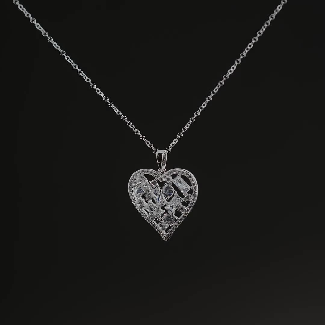 Buy Revere Sterling Silver Cubic Zirconia Heart Pendant Necklace Womens necklaces Argos