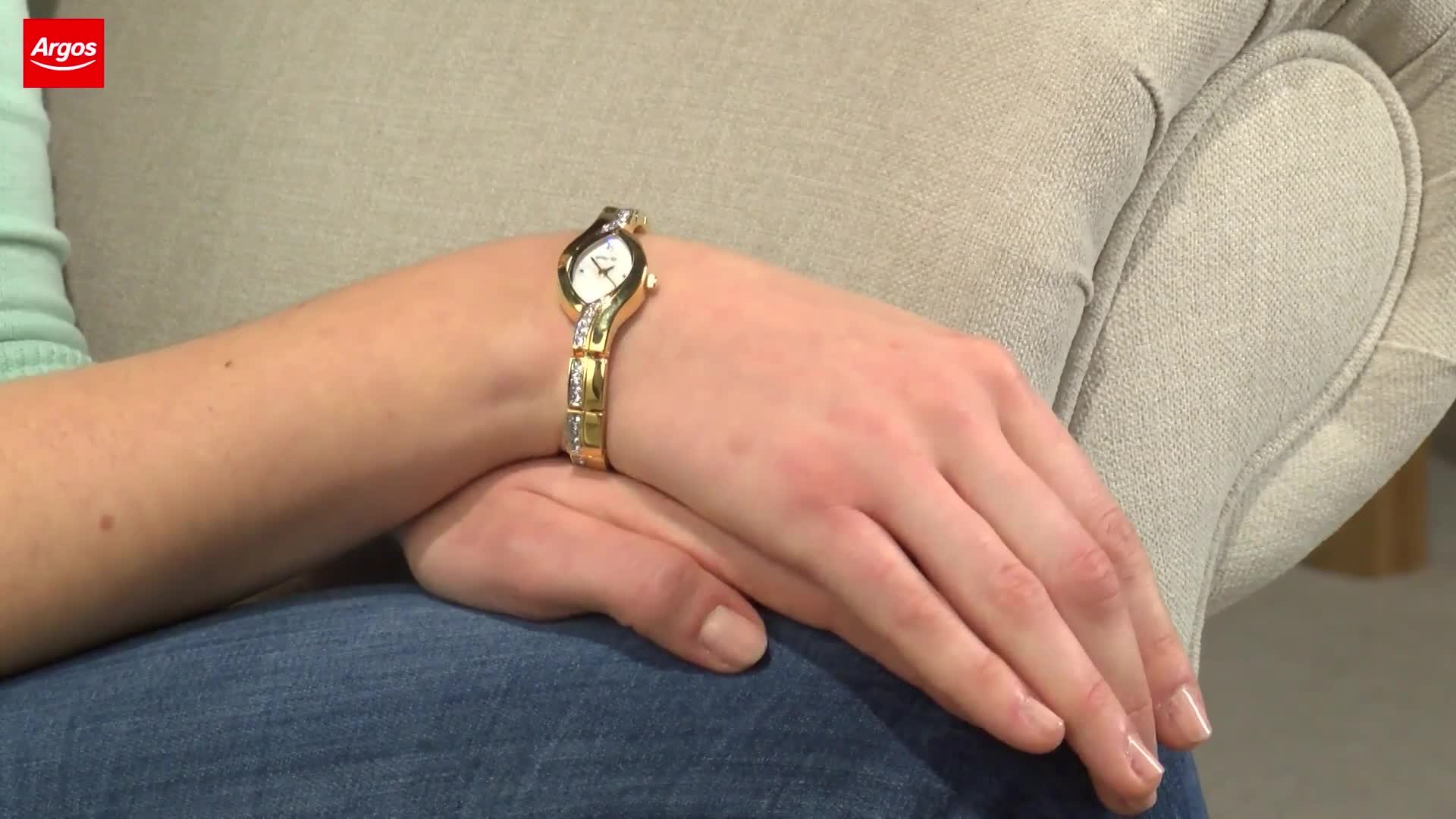 Sekonda Elizabeth Dameshorloge, kwartshorloge, 33 mm, met stenen kast, analoog display en roestvrijstalen armband, Rose Goud/Groen, armband