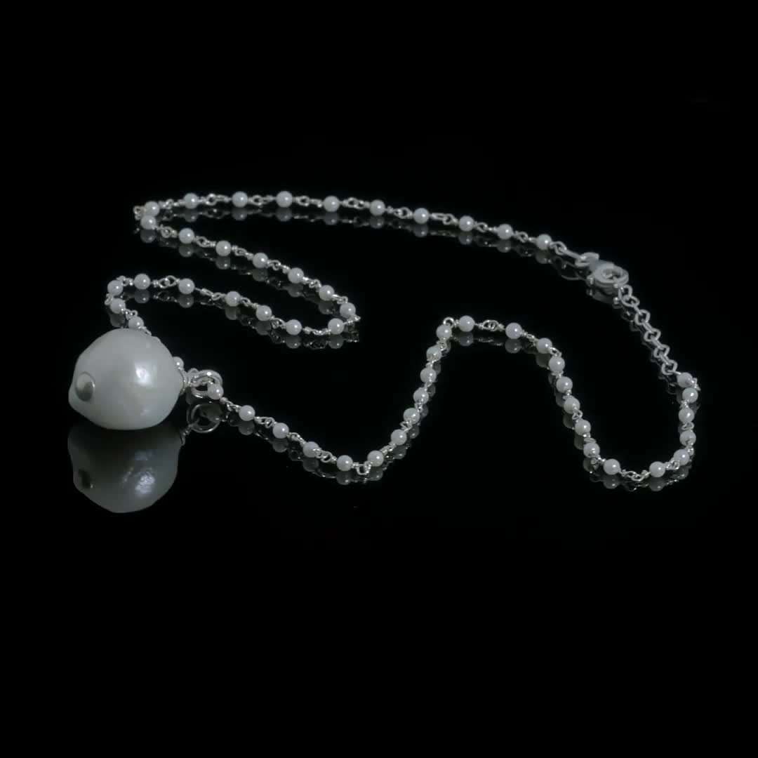 Sterling silver freshwater pearl on sale necklace