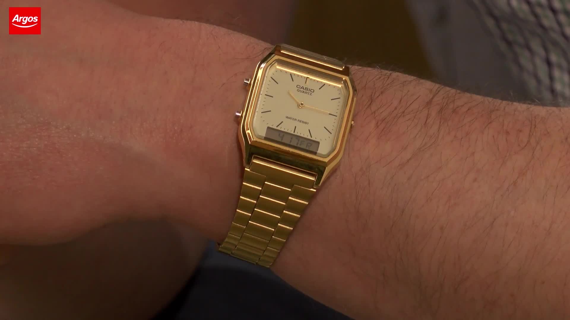 gold casio watch argos