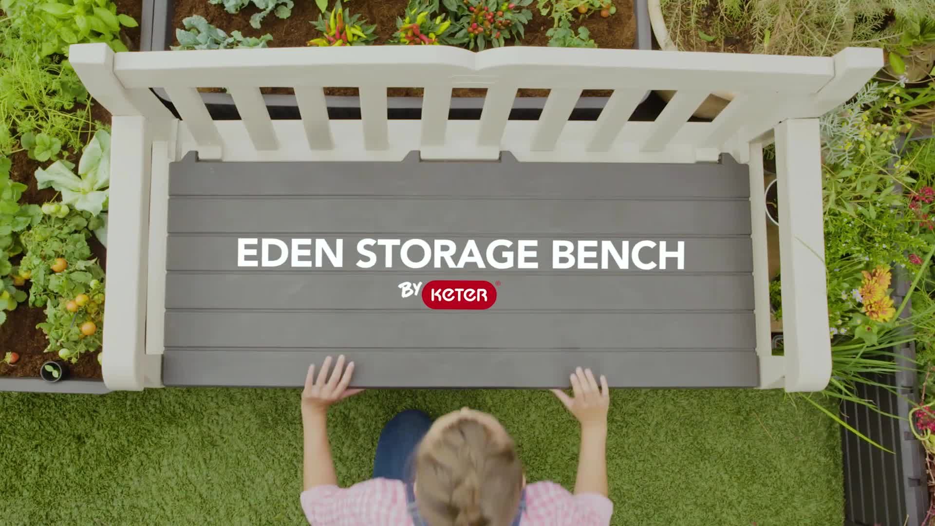 Keter eden all weather deals patio outdoor storage bench