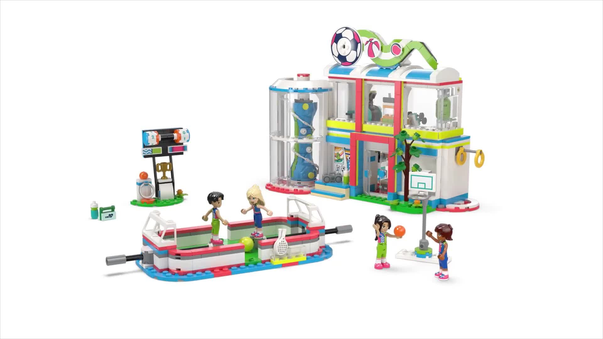  LEGO 41744 Friends Sports Center with Football, Basketball,  Tennis and Climbing Wall, 4 Mini Dolls, Gifts and Toys by Heartlake City :  Toys & Games
