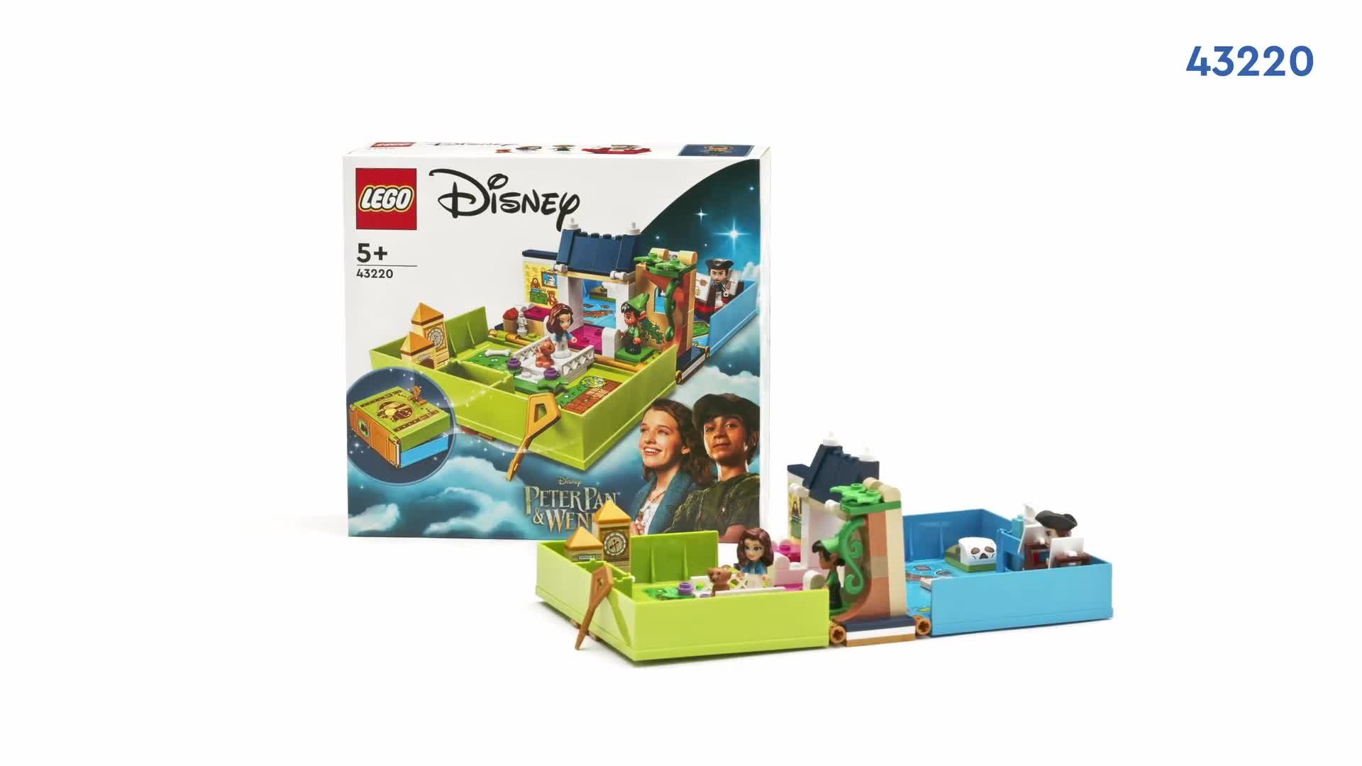 LEGO Disney Peter Pan & Wendy's Storybook Adventure 43220 Portable Playset  with Micro Dolls and Pirate Ship, Travel Toy for Kids ages 5 Plus 