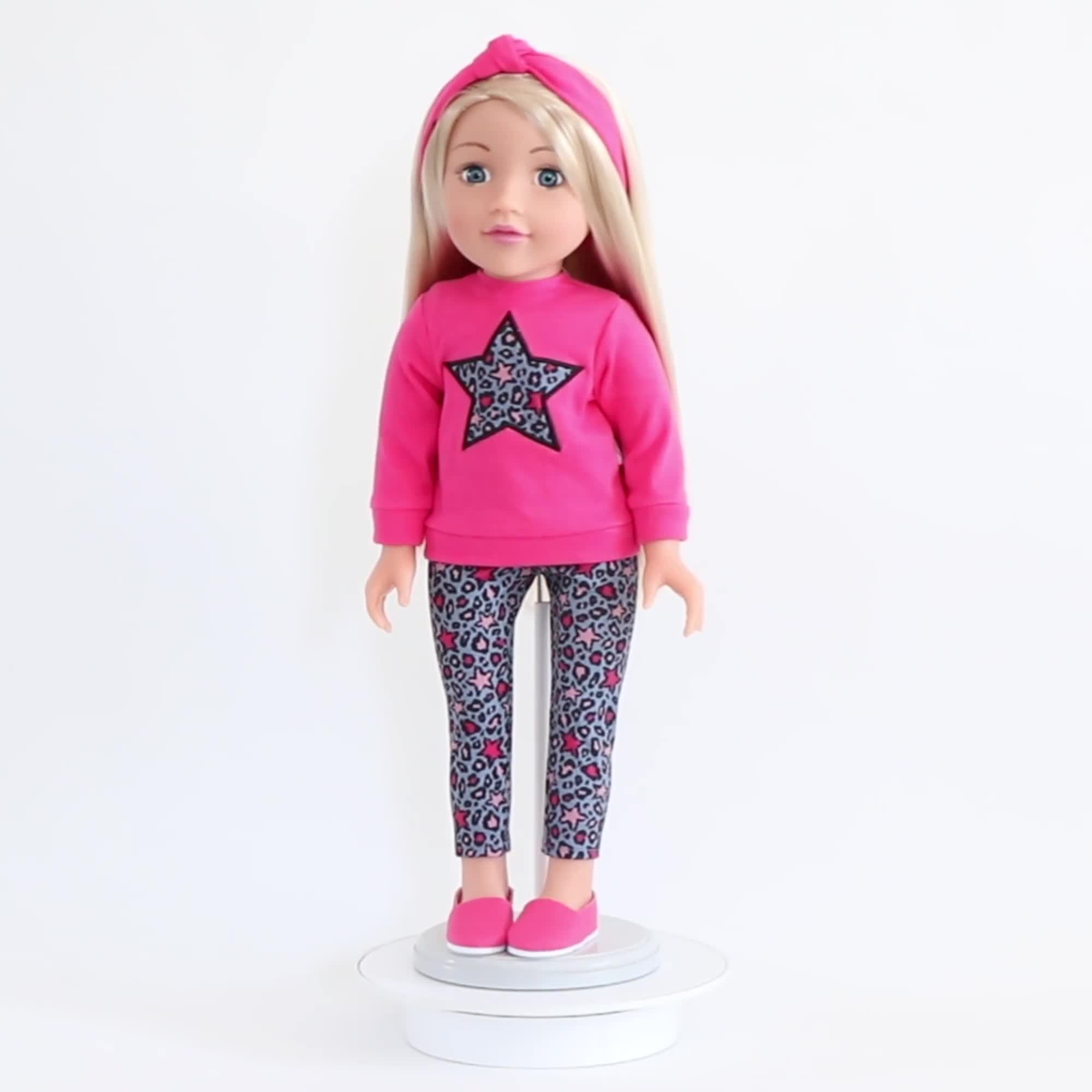  Emily Rose 18 Inch Doll Sports Yoga Exercise Clothes Outfit,  Including Pink Doll Sneakers Gym Shoes!, Gift Boxed!