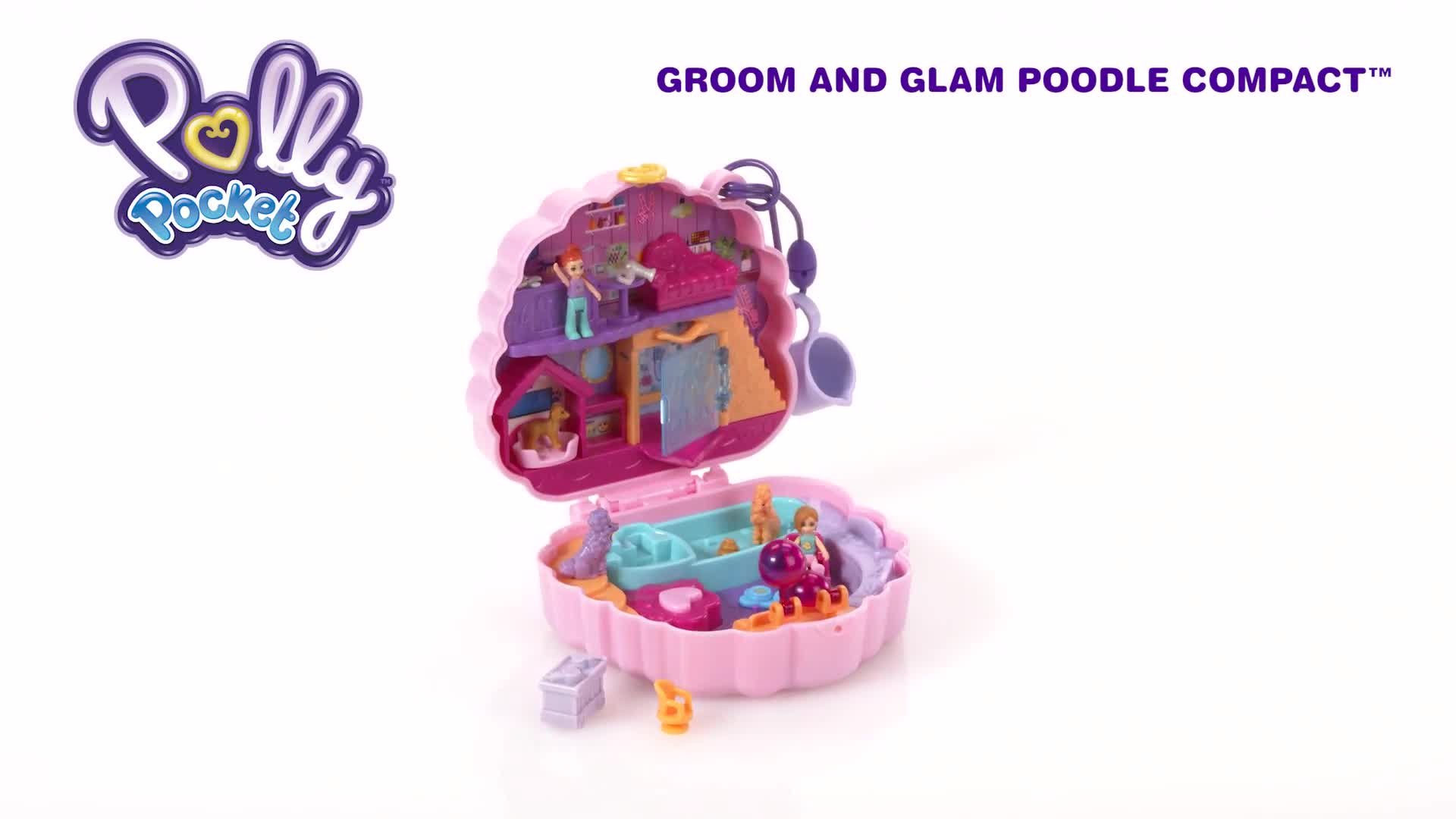 Buy Polly Pocket Groom & Glam Poodle Compact Micro Doll Playset