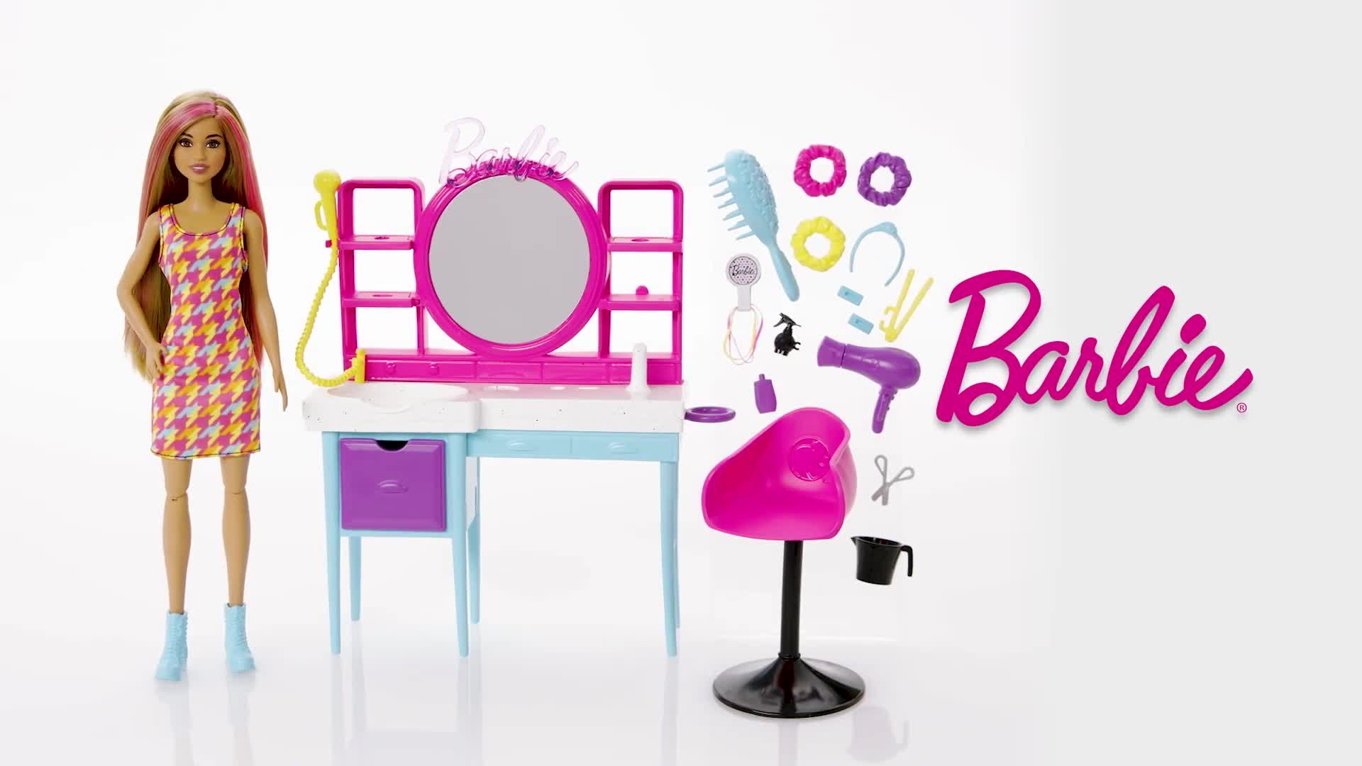 Barbie set hair salon hot sale