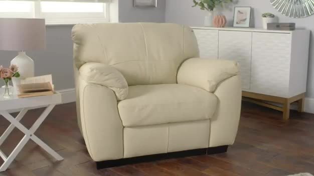 Ivory leather deals accent chair