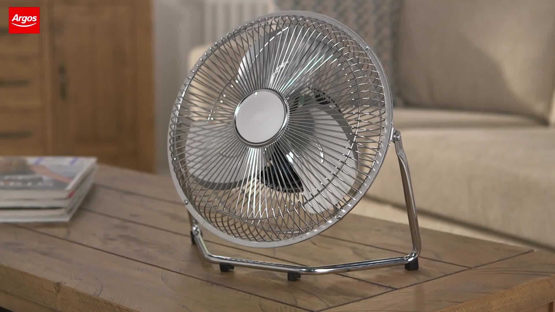 Buy Challenge Chrome Tilting Desk Fan 9 Inch Fans Argos