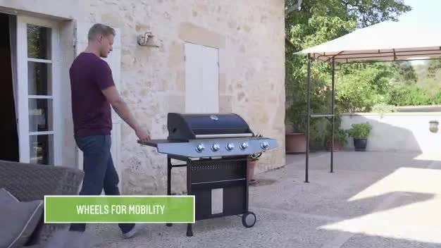 premium 4 burner gas bbq with side burner