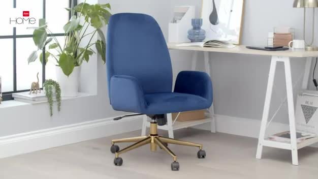 Buy Argos Home Clarice Velvet Office Chair Blue Office Chairs Argos
