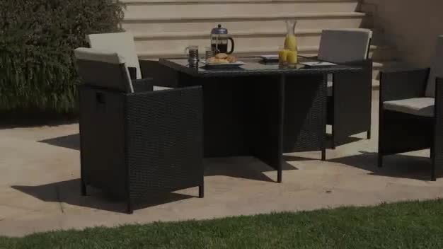 Buy Argos Home 4 Seater Ratan Effect Patio Set Black Patio