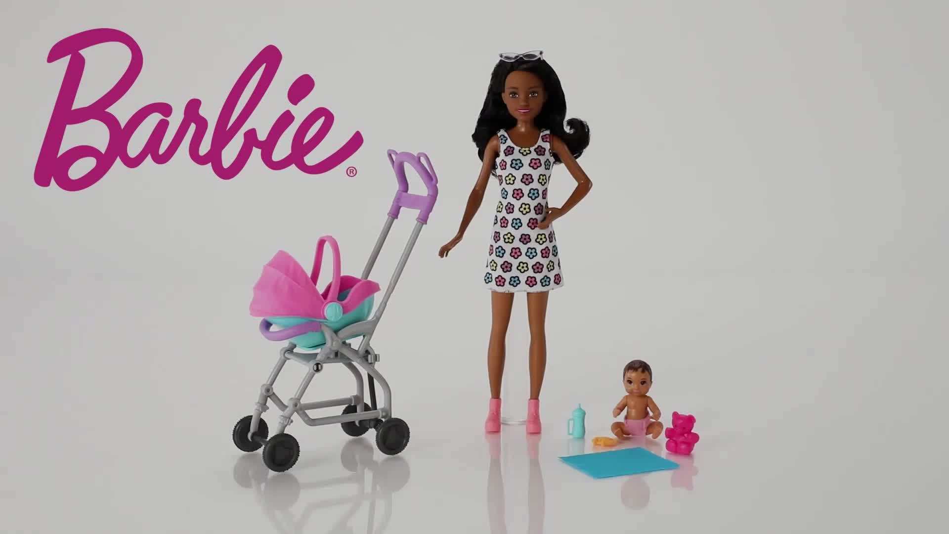 Barbie with clearance baby stroller