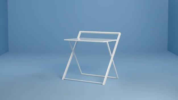 White foldable store desk