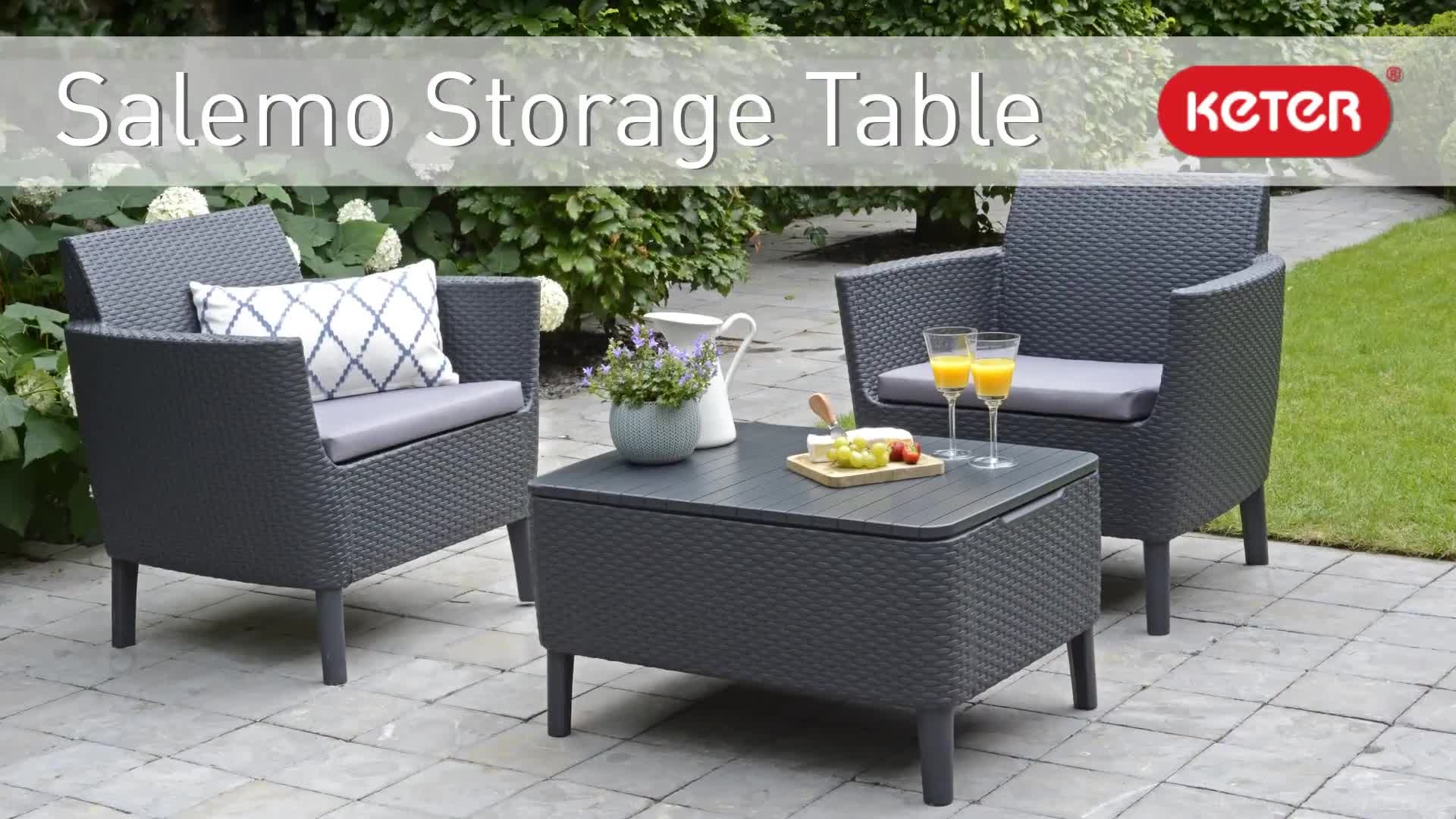 Buy Keter Salemo 2 Seater Plastic Garden Bistro Set Grey Patio