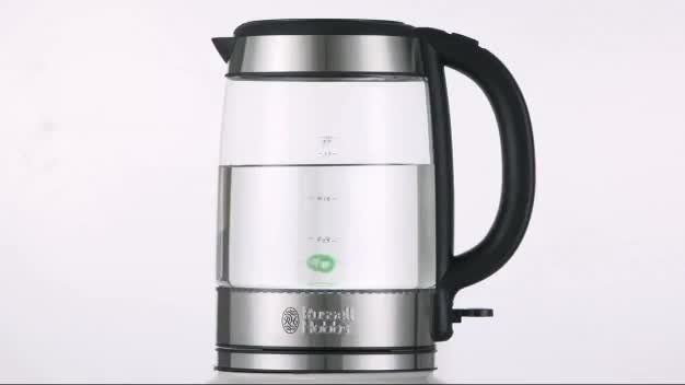  Russell Hobbs Glass 1.7L Electric Kettle, Black