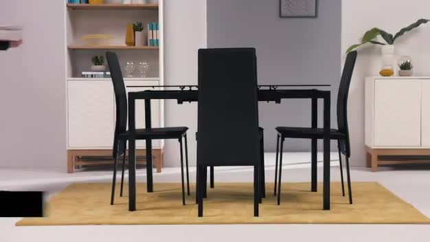 Argos black glass cheap table and chairs