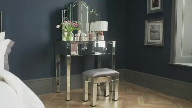 Argos pine discount dressing table stool