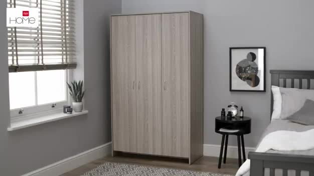 Grey oak deals triple wardrobe