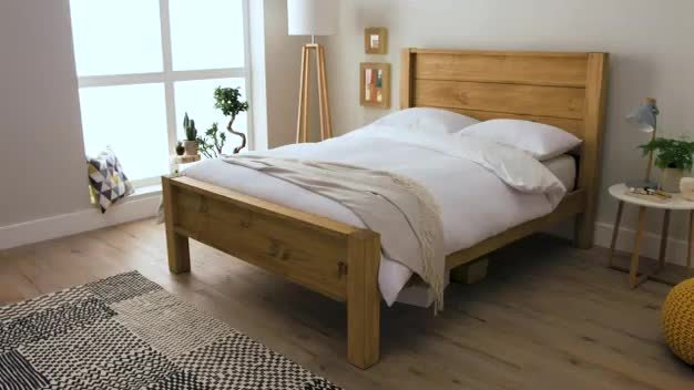 Pine double bed frame shop argos