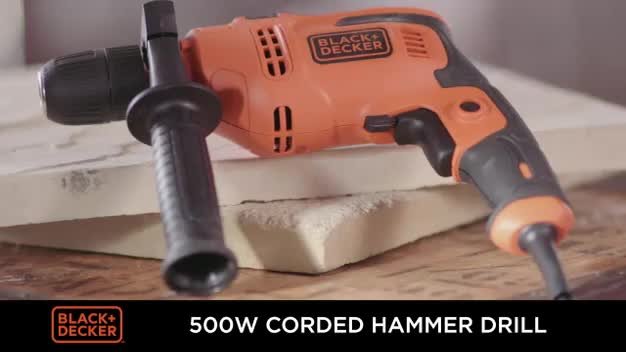 Buy Black & Decker 500W Orange & Black Hammer Drill with 5 Pcs