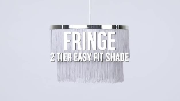 white fringe lamp shade