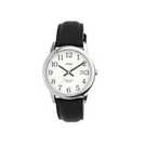 Buy Timex Men s Silver Coloured Bezel Black Leather Strap Watch