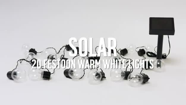 Solar festoon store lights 10m