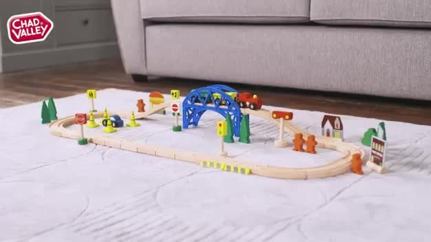 chad valley 60 piece wooden train set