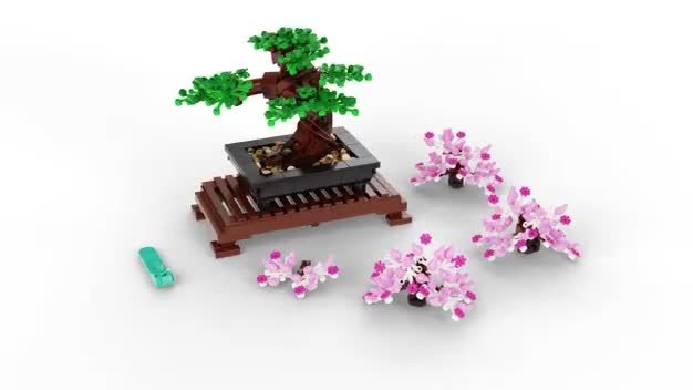 LEGO Icons Bonsai Tree with Cherry Blossom Flowers, DIY Plant Model for  Home Décor or Office Art, Unique Gift for Valentines Day for Him or Her