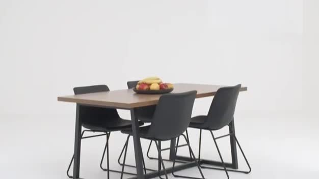 Buy Habitat Nomad Wood Dining Table and 4 Joey Black Chairs