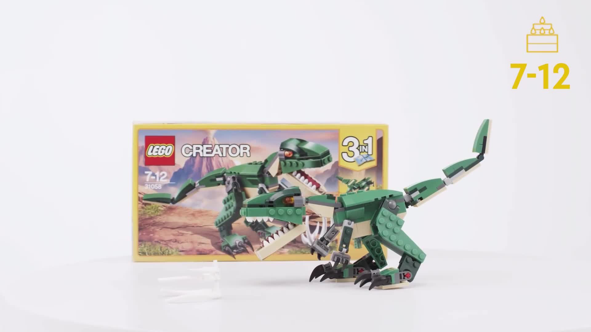 Lego 31058 Creator Mighty Dinosaurs Toy, 3 in 1 Model, Triceratops and  Pterodactyl Dinosaur Figures, Modular Building System