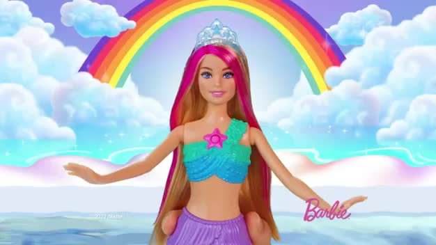 Mermaid Barbie Doll With Light-Up Rainbow Tail, Mermaid Toys