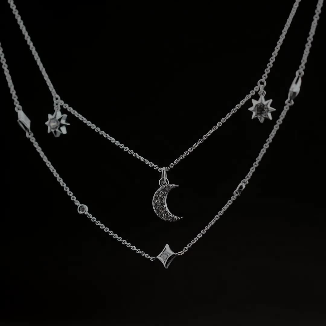 Buy Revere Sterling Silver Cubic Zirconia Layer Necklace, Womens necklaces